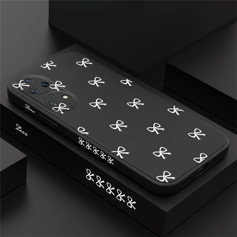 Elegant White Bow Knot Shockproof Silicone Phone Case