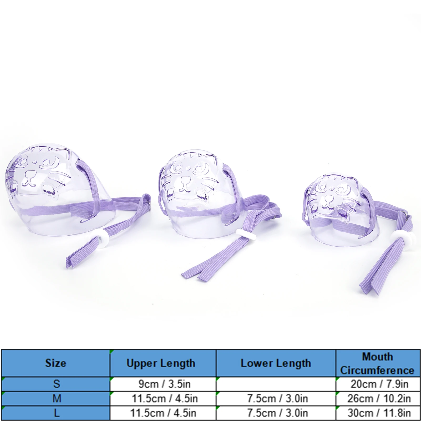 Cat Dog Muzzle Anti‑Bite Cat Mouth Cover Breathable Transparent Dog Face Cover Mouth Face