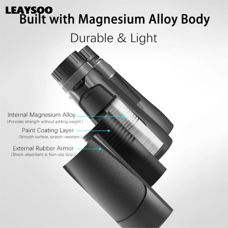 LEAYSOO Explorer 12X50 ED 쌍안경 BK4 프리즘 IPX7 질소 충전 방수 전문 망원경 조류 관찰 사냥용