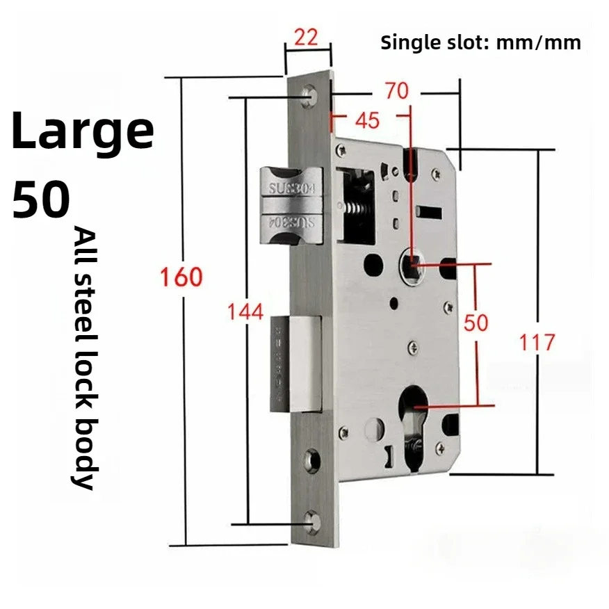 Stainless Steel Lock Body Small 50 Multifunctional Anti Lift Lock Body Large 50 Household Universal Type