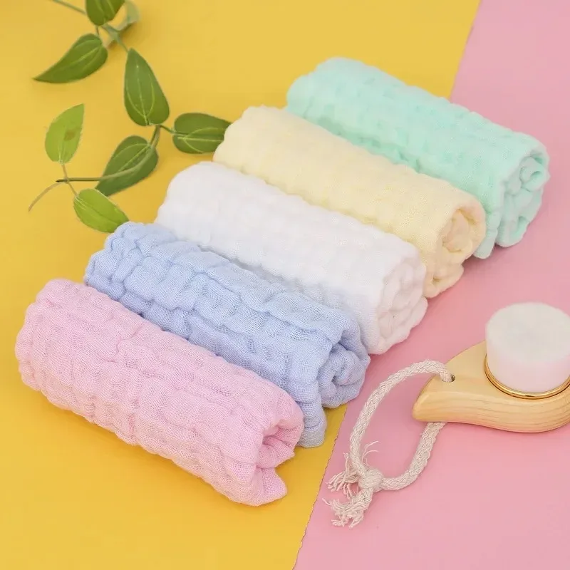 Bath Towels 30x30cm Muslin Squares Cotton Hand Wipe Gauze for Bathing Feeding Kids Handkerchief