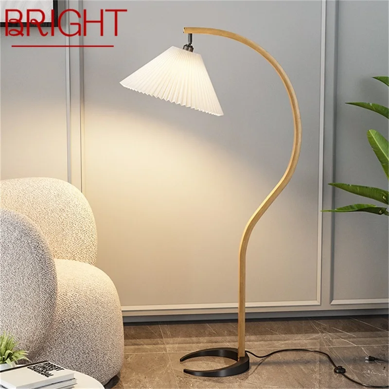 BRIGHT Contemporary Floor Lamp Nordic Creative LED Vintage Standing Light for Home Decor Hotel Living Room Bedroom Bed Side