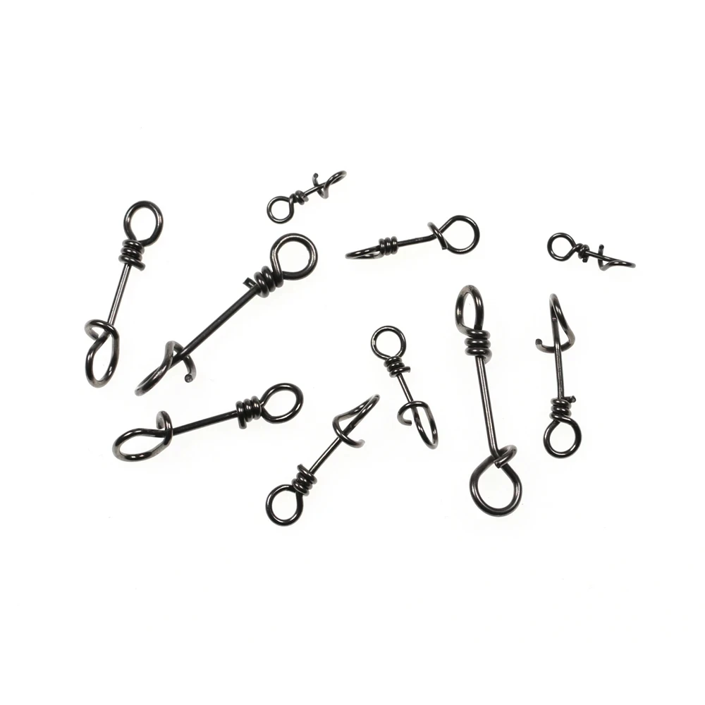 Strengthend Stainless Steel Quick Lock Snap Spring Clamp Buckle Lure Drop Rigs Connector Saltwater Fishing Accessories 50pcs fishing accessories,fishing tackle,fishing line connectors