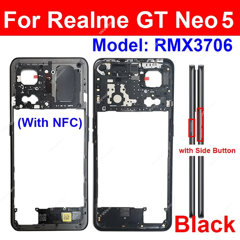 Realme GT3 GT Neo 5 Neo 5Se 용 미들 하우징, 미들 프레임 커버, 후면 커버, 배터리 문짝 하우징 부품