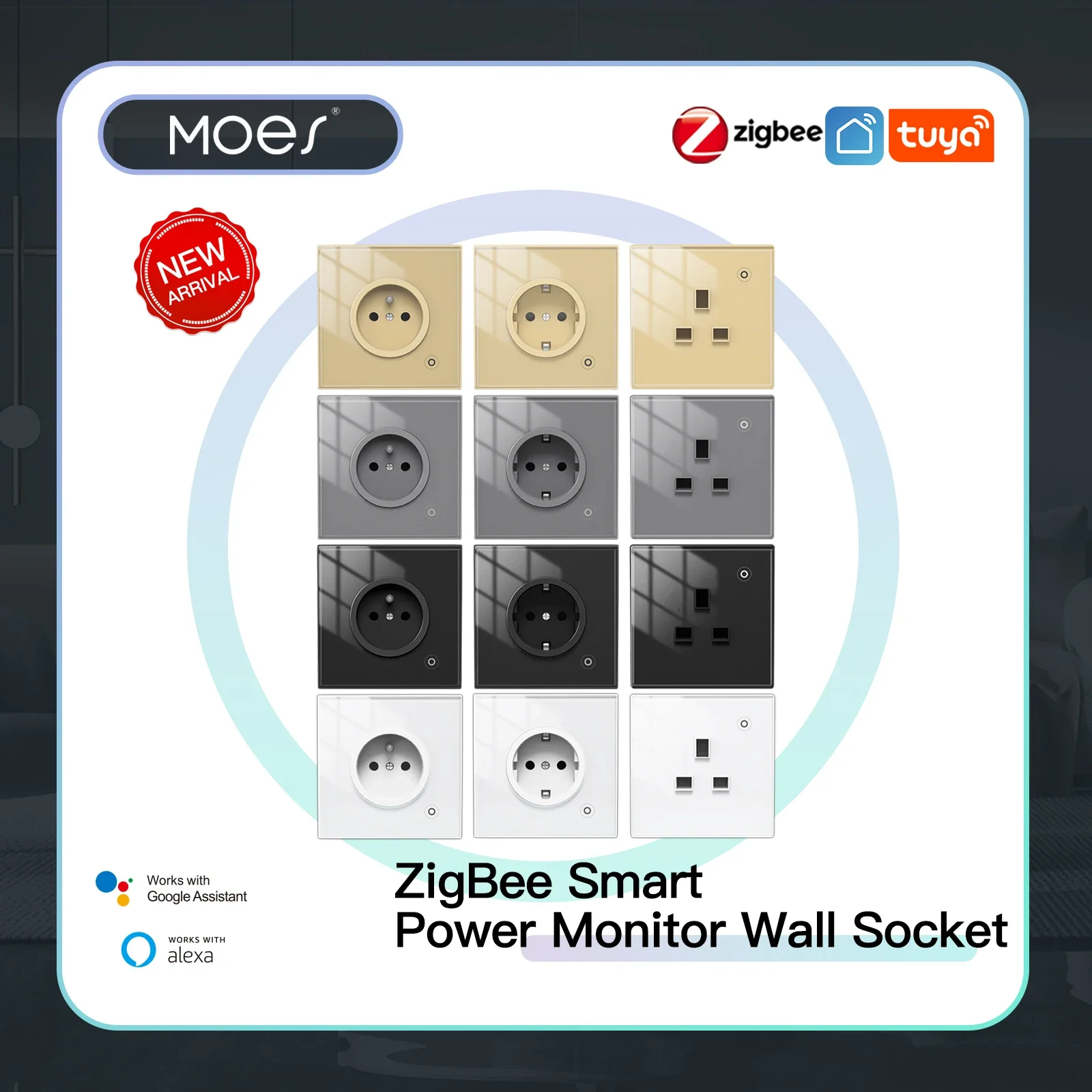 Zigbee-tomada Inteligente com Controle sem Fio Tomada de Painel de Vidro Monitor de Alimentação Tuya Malha com Temporizador Alexa Google Home Voz Reino Unido ue fr