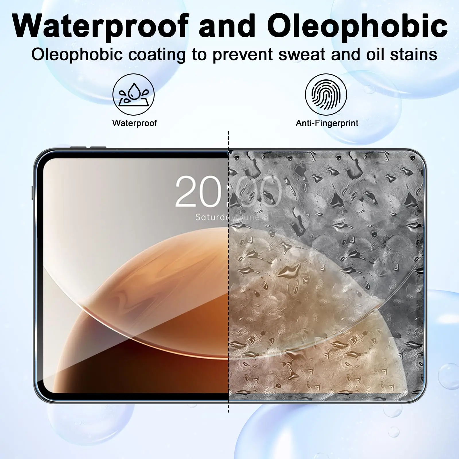 Enhanced Tablet Screen Protector - 13.4 HD Clear Tempered Glass, 9H Hardness, Anti-Scratch, Anti-Fall