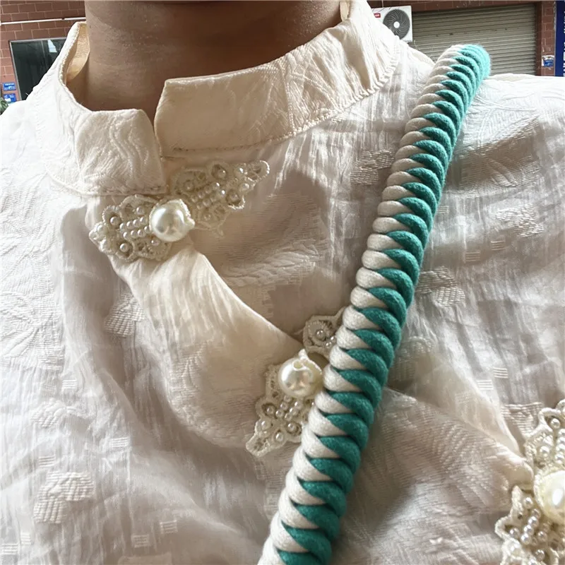 Luxury Cotton Lanyard with Metal Key Ring - Customizable Crossbody Strap