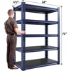 Garage Shelving 72" H Tall Storage Shelves Sturdy Metal Shelves for Storage 5 Tier Wide Heavy Duty Shelving Deep Storage Rack 2