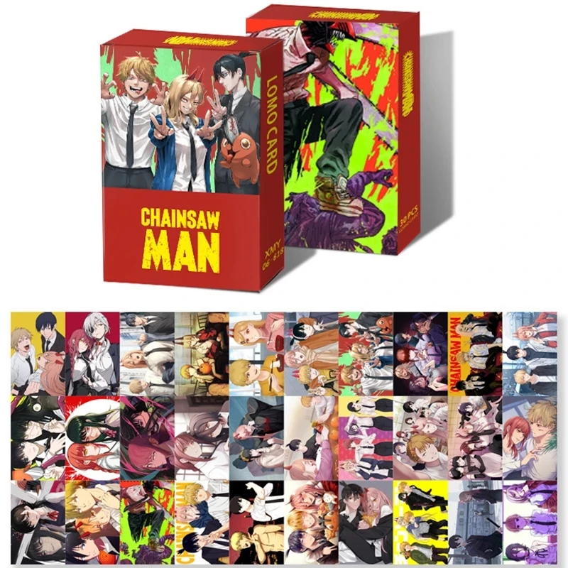 

30 Pcs/set Anime Chainsaw Man Photocards Lomo Cards Sakuma Ritsu Sena Izumi Mika Kagehira Figure Postcards Photo Print gift