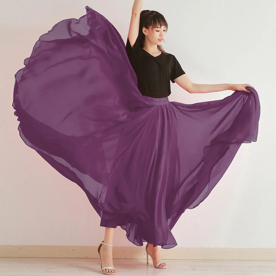 Womens Summer Pleated High Knee Skirt