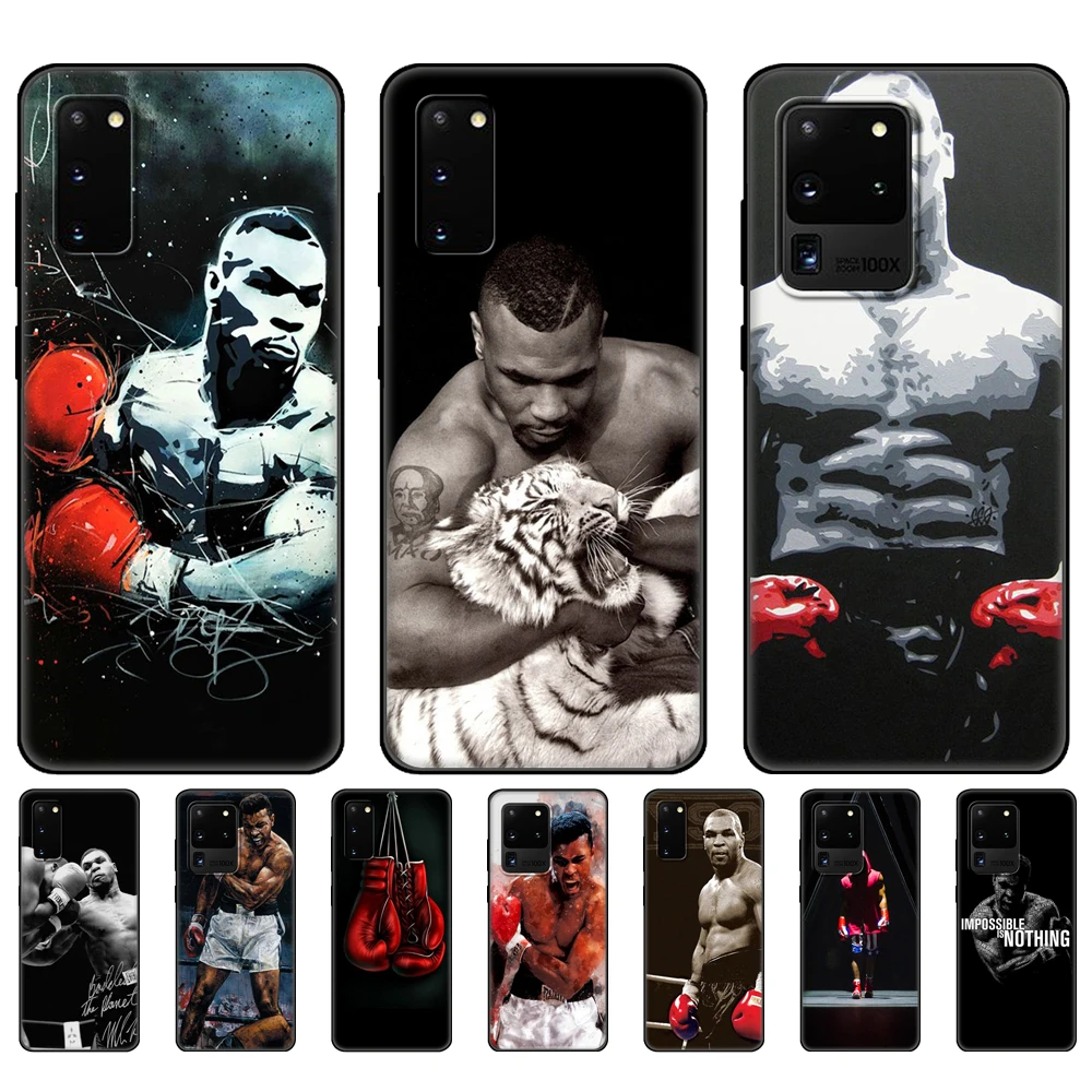 Custodia In Tpu Nero Per Samsung Galaxy S20 /S20 Plus/S20 Ultra/S20 + /S20Fe Cover Posteriore Mike Tyson Boxer