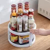 1/4Pcs 360 Rotatable Anti Sliding Kitchen Condiment Rotatable Storage Rack Tableware Cabinet Round Multi Functional Storage Rack 5
