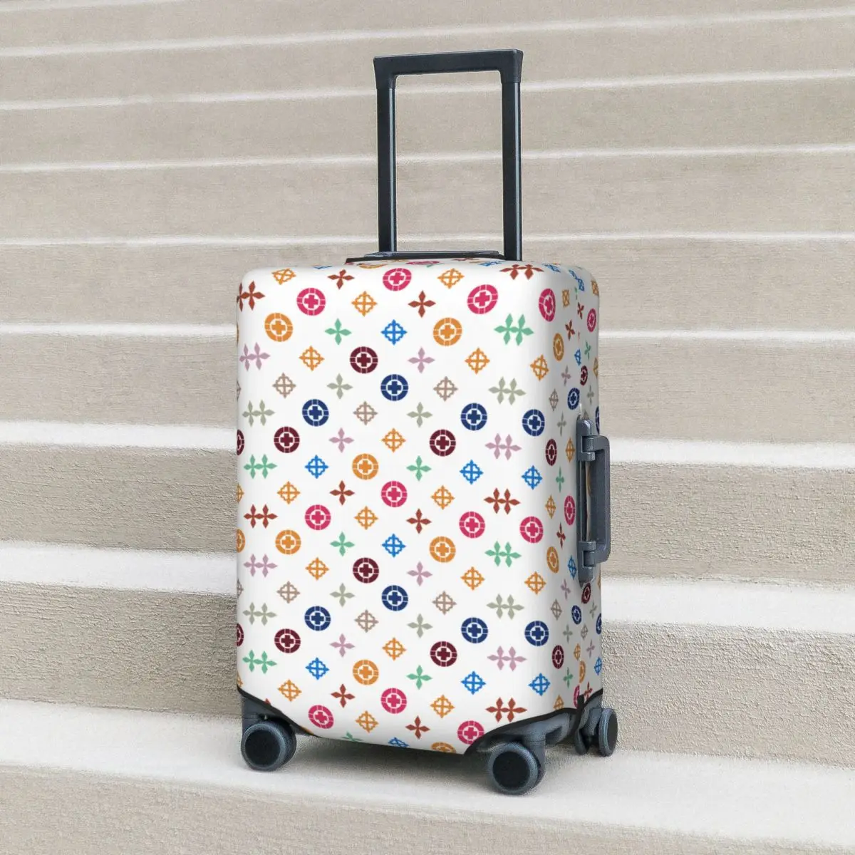 

Geometric Graffiti Suitcase Cover Luxury Cruise Trip Holiday Strectch Luggage Case Protection