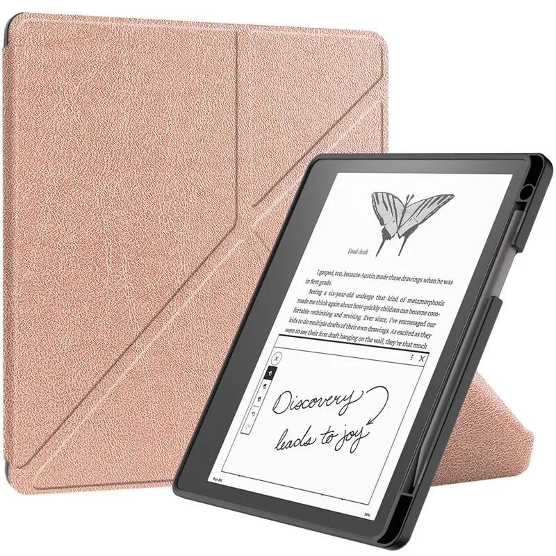 Premium 10.2-Inch PU Leather Multi-folding Ebook Cover with Stand and Pencil Holder
