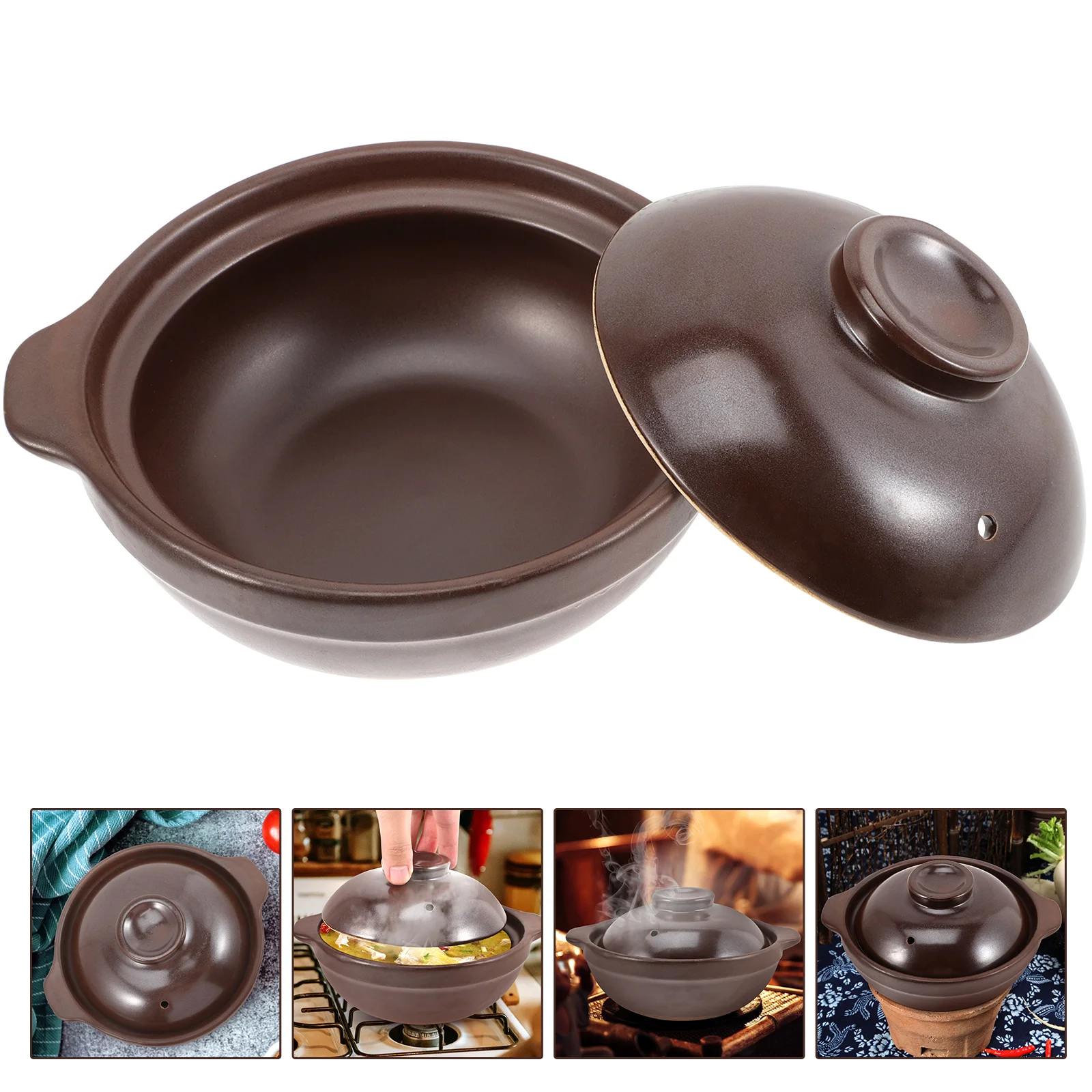 Pot Casserole Clay Cooking Stew Ceramic Souppan Hot Pottery Dish Pasta Lid Milkcookware Noodle Kitchen Stockpot Stove Coffee casserole pot