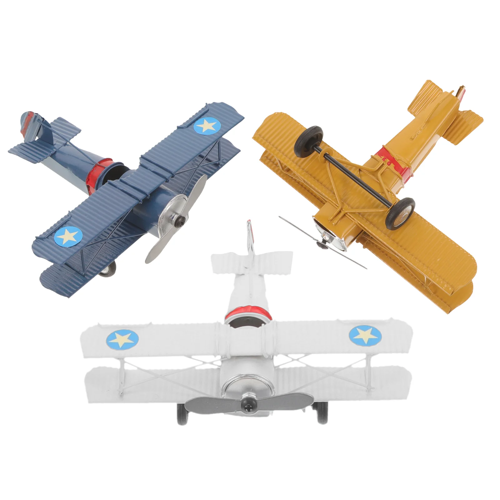 

Vintage Metal Plane Model Photography Props Kids Toy Iron Retro Aircraft Glider Biplane Pendant Airplane Model Toy Randomly