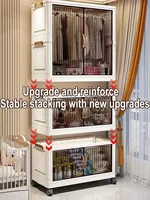 Многофункциональный складной шкаф для хранения, пылезащитный шкаф, шкаф для мелочей, органайзер, ящик для хранения — изображение 6