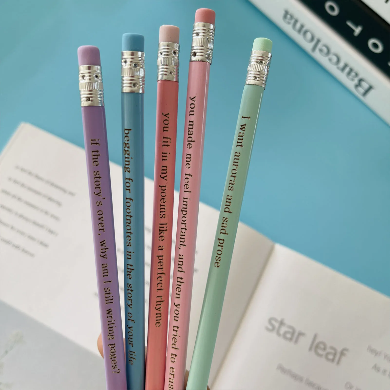 

Набор карандашей в стиле рок/печаль для детей, набор из 5 деревянных принадлежностей для рисования скетчей, школьные принадлежности, подарок