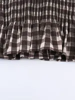 Nlzgmsj 2025 Vintage Chic Brown Plaid Shirts Women Long Sleeve Blouses Fold Fashion Casual Elegant Women Tops Y2k - Image 5