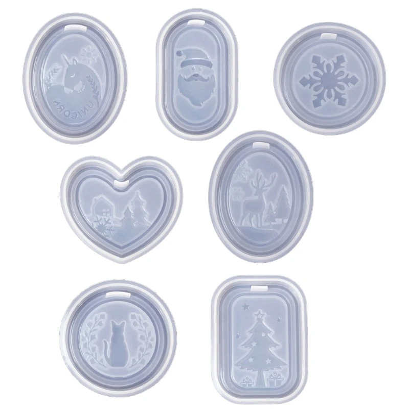 

Beautiful Christmas Pendant Mold Easy to Clean Silicone Molds Epoxy Casting Mould Festival Listing Ornaments Mould