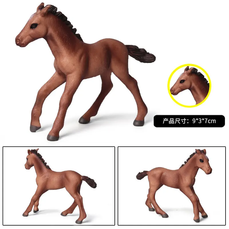 

Simulation of Wild Animal World solid static model Pony Zoo Ranch horse plastic children's toy ornament