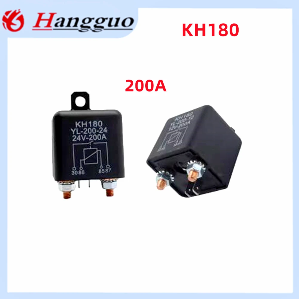 KH180 자동차 전자기 릴레이, 고전류 시동 예열, 정상 폐쇄 릴레이, 12V, 24V, 120A, 200A, 250A, 4 핀