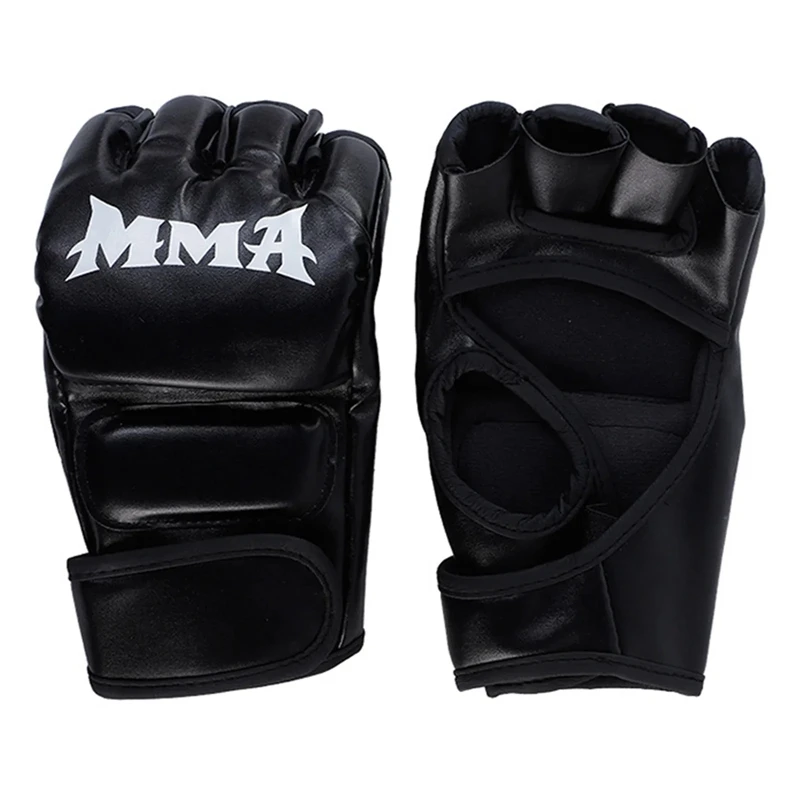 Adult Boxing Training Half Finger Leather Gloves Leather Sports Sanda Sandbags Glove Free Fight MMA Fighting Muay Thai Equipment