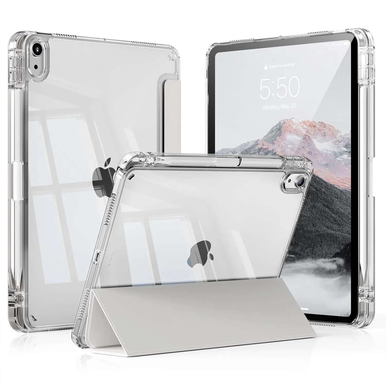 Sleek Transparent iPad Case with Pencil Holder