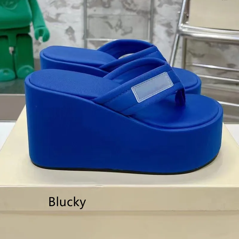 Women's wedge shaped thick sole high heel slippers Women's summer fashion casual beach party shoes