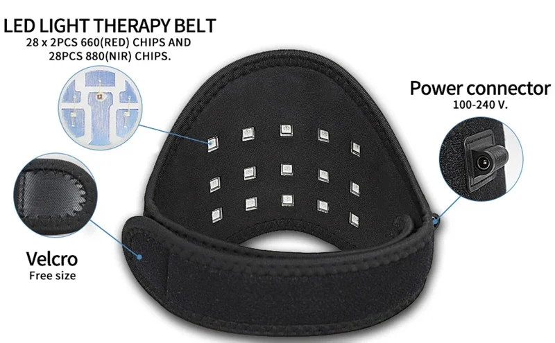 Cintura per terapia con luce rossa, fascia portatile a infrarossi, uso domestico, massaggio per rilassare i muscoli, sollievo dal dolore al collo, 15/20/24 lampade_voghion.com