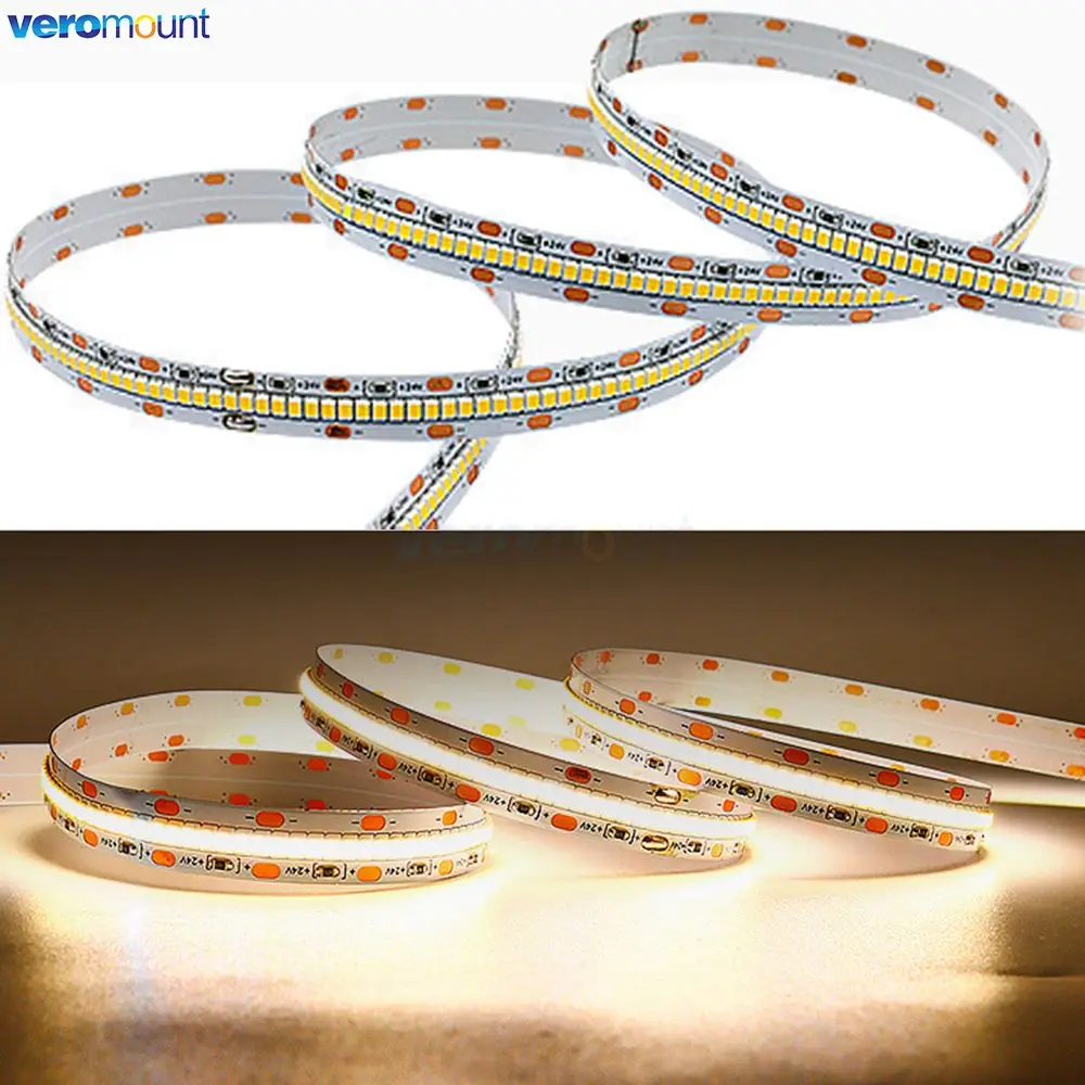 5m 24V DC 고밀도 2025 LED 스트립 420LED/m 3000K 자연 흰색 4000K 6000K LED 선형 백라이트 CRI85 고휘도 IP20