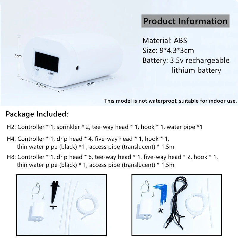 Drip Irrigation 8/4/2 Head Automatic Watering Pump Controller Flowers Plants Home Sprinkler Drip Irrigation Device Pump Timer System Garden