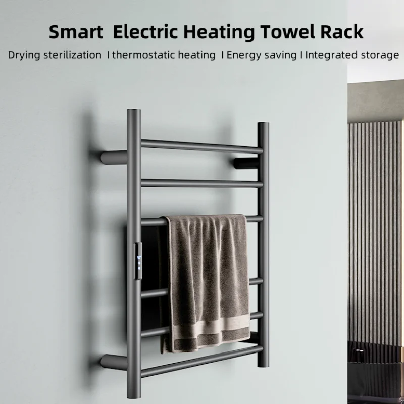 ไฟฟ้าเครื่องทําความร้อนผ้าเช็ดตัว SS304 ห้องน้ําอุณหภูมิและเวลาควบคุมสมาร์ทอุ่นราวผ้าเช็ดตัวผ้าเช็ดตัวอุ่น 110 V/220 V 1
