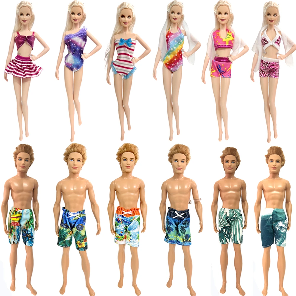 Fashion Swimwear Barbie Dolls | Clothes Barbie Ken Dolls | Bathing Clothes Barbie Ken - Dolls Aliexpress