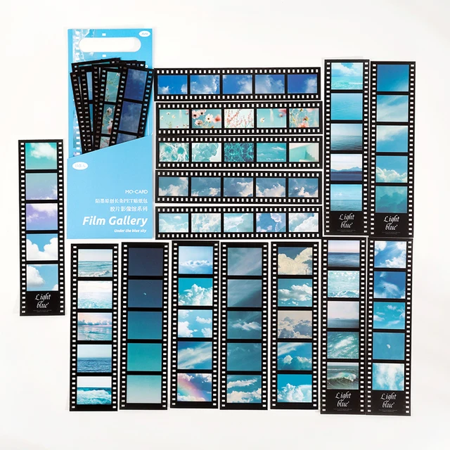 Mr Paper 8 Designs PET White Ink Strip Sticker Pack Film Image Gallery Series Creative Handbook DIY Decorative Sticker D