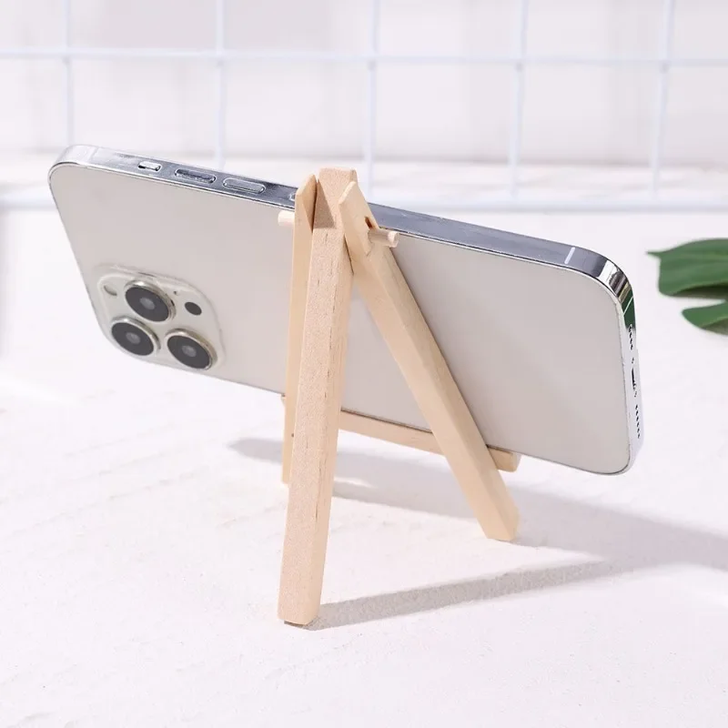 1/2pcs Natural Wood Mini Easel Frame Tripod Desktop Phone Holder Display Meeting Table Name Card Stand Children Painting Craft