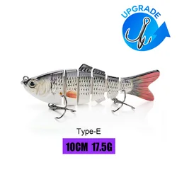 Premium Sinking Wobblers - Jointed Swimbait with 8 - Segment Design (100mm 17g E1)