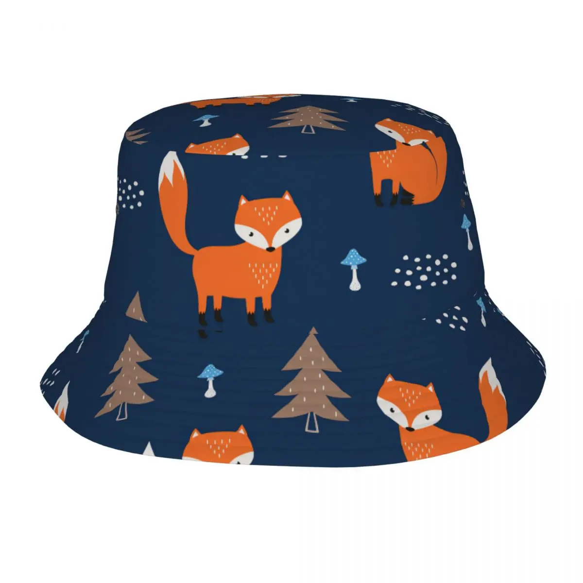 

Fashion Fox Fir Trees Bob Hats Women Men Camping Cute Animal Fishing Fisherman Hat Summer Beach Vacation Getaway Headwear