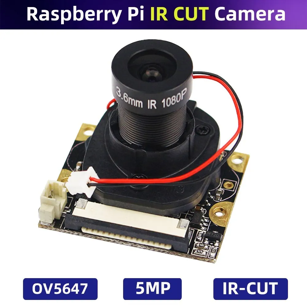 Raspberry Pi Camera 5MP IR CUT Night Vision OV5647 Sensor 1080P Focal Adjustable Camera Module for Raspberry Pi 4B 3B+ 3B Zero