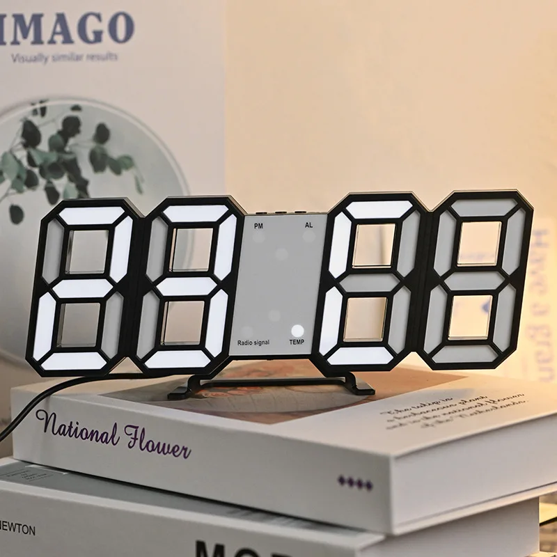 Modern LED Digital Wall and Table Clock for Home Décor, Indoor Timepiece for Living Room and Desk