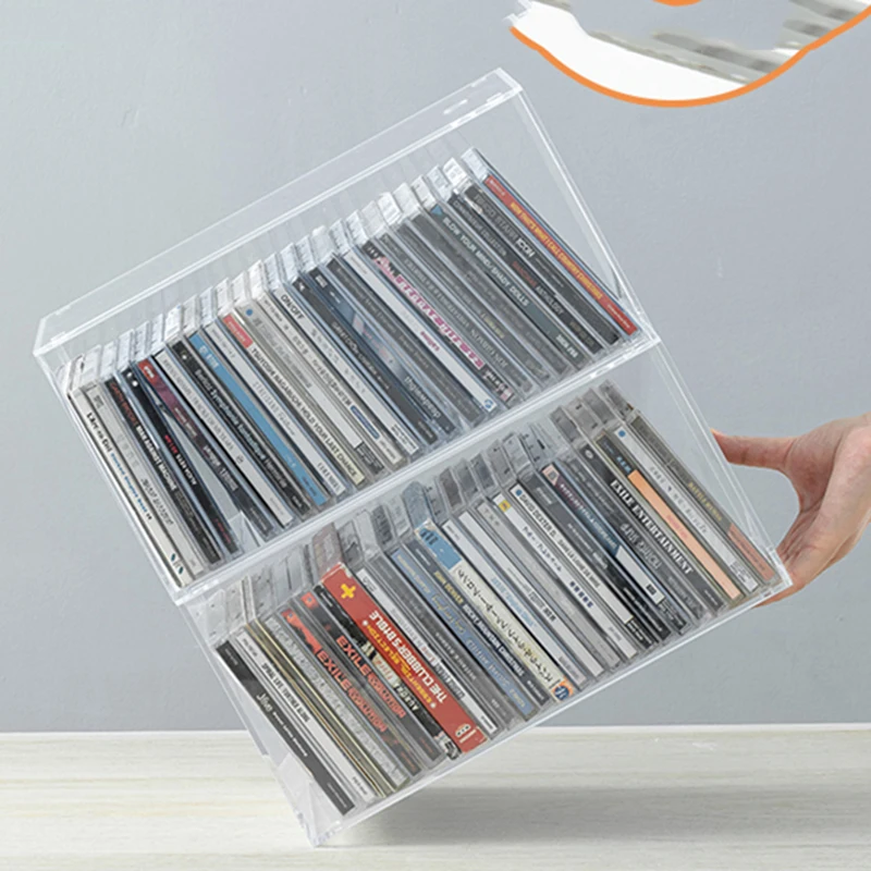 Cute Minicadena Cd Organizer Rack Storage Retro Display Capacity Stand Luxury Portable CD Rack Insert Porta Cd Music Furnitures