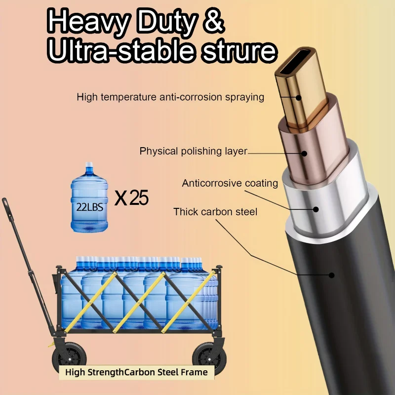 عربة قابلة للطي متعددة الاستخدامات - سعة 550 رطلاً...