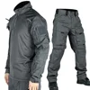 Tactical Suit Set Men Hunting Training Shirt Pants 2 Piece Sets Outdoor Uniform Camouflage Quick-dry Ripstop Clothing Hiking 2