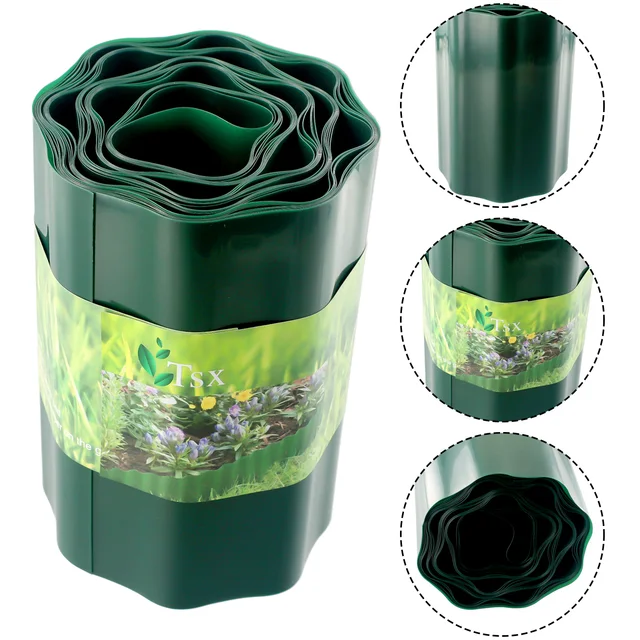 Imitation Stone PP Plastic Garden Grass Lawn Edge Border Fence Path Flexible Lawn Edging Border Garden Ground Fence 1
