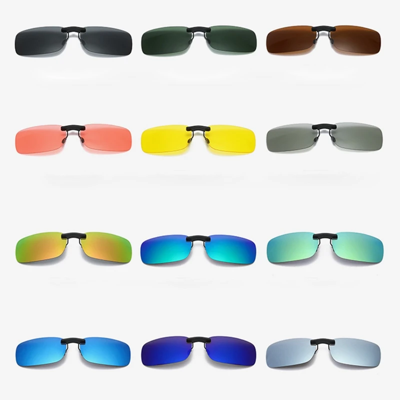 1pc Unisex Polarized Clip On Driving Glasses Sunglasses Day Vision UV400 Lens Driving Night Vision Riding Sunglasses Clip 2