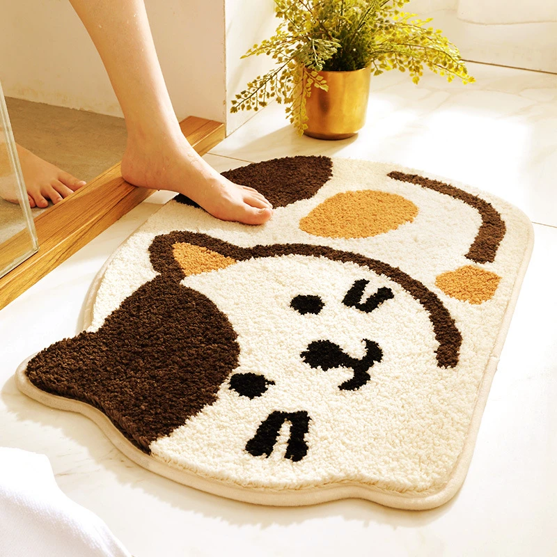 Simple Absorbent Padded Bathroom Mat Entrance Home Flocking Mat Bedroom Mat  - AliExpress