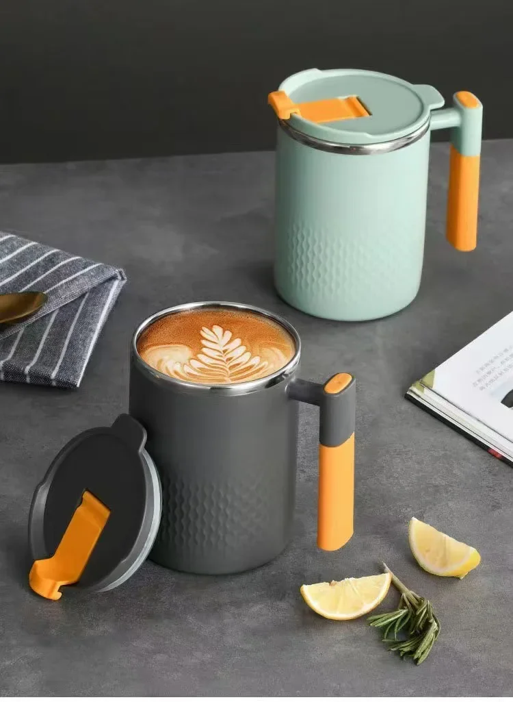 Insulated Coffee Mug with Handle & Lid - كوب قهوة...