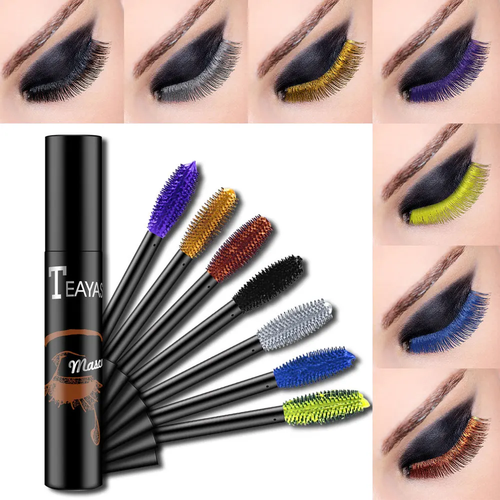 Color Mascara Elongated Sapphire Blue Gold Fluorescent Green Mascara with No Shading Mascara Wholesale _ - AliExpress Mobile