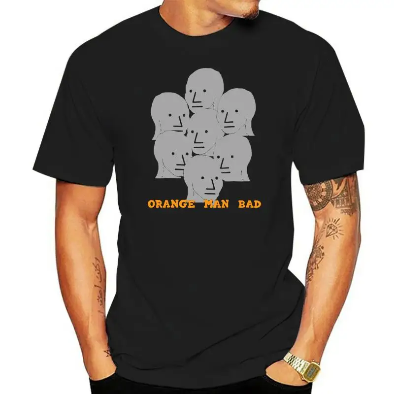 

NPC MEME Shirts Grey Lives Group Think Orange Man Bad Black T-Shirt Size Cool Casual pride t shirt men Unisex Fashion tshirt
