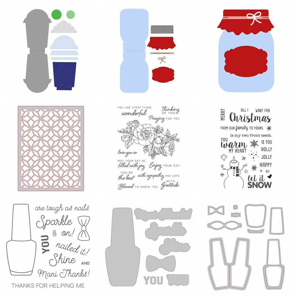Shine On Stamp Clear Stamps and Cutting Dies Let it Snow Christmas Silicone Transparent Stamps For DIY Scrapbooking Album Card